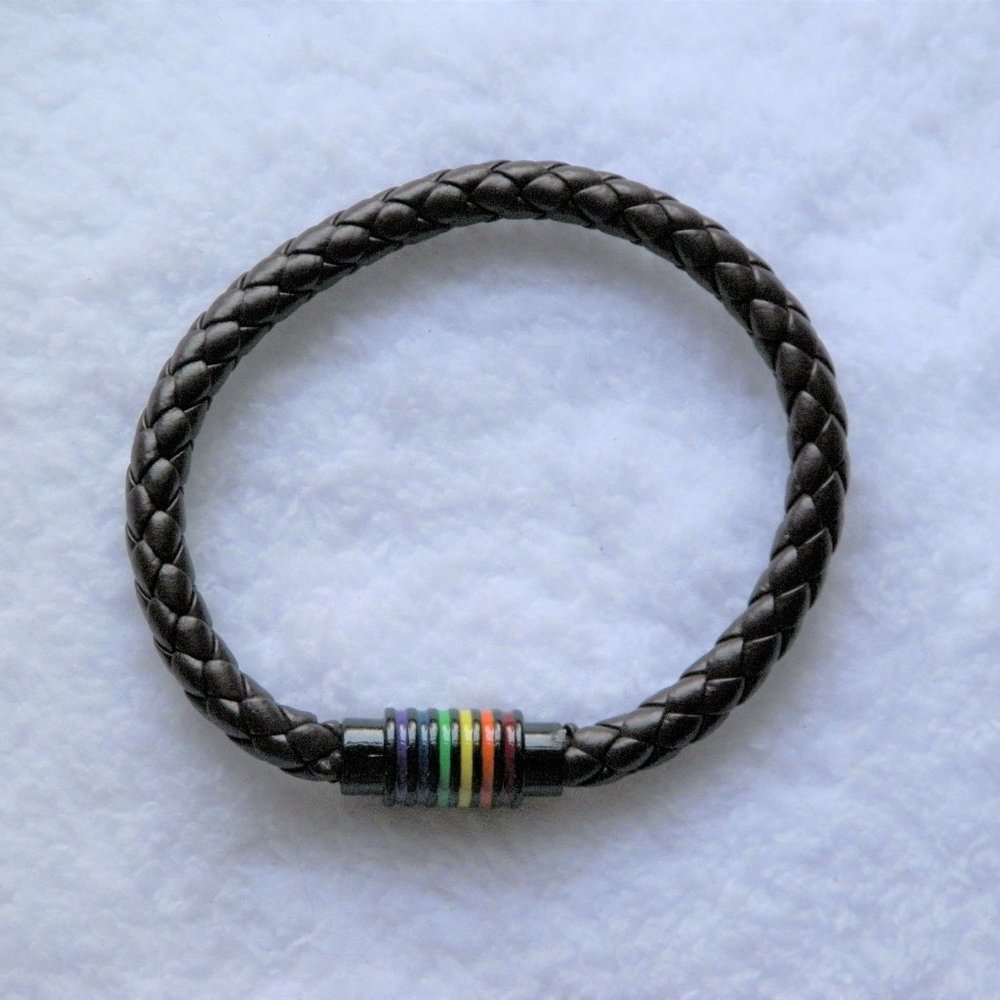 Gay Pride Brown Magnetic Bracelet Rainbow LGBTQ+